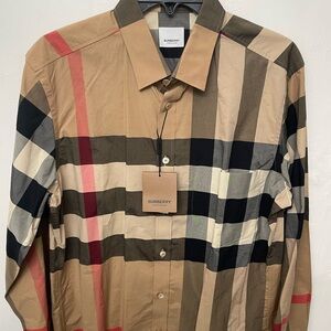 Burberry London authentic New Mens Somerton Button Down Long Sleeve Shirt Large